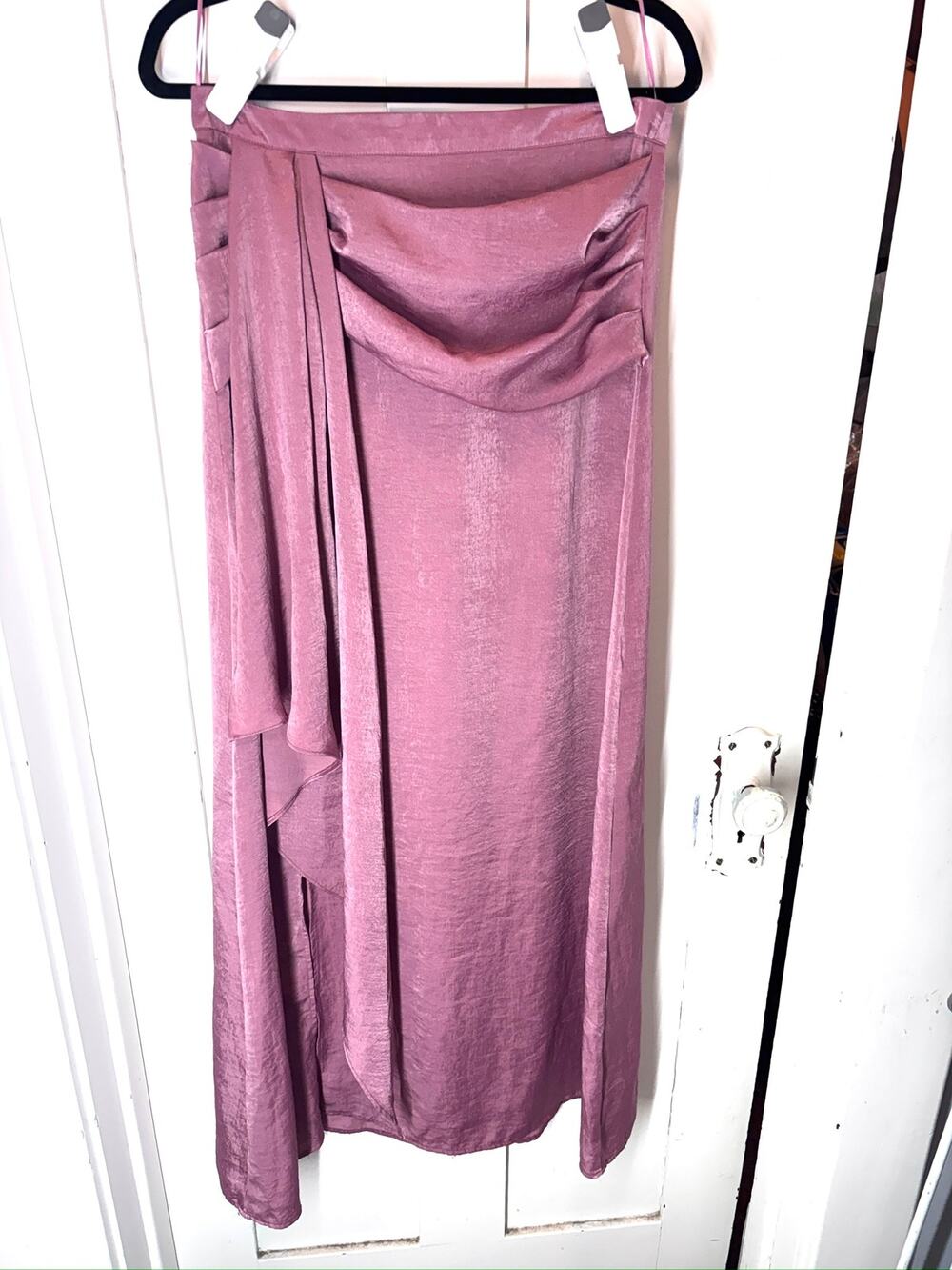 Nasty Gal US 8 Black High Slit Maxi Skirt Cummerbund Tie Sash Formal Whimsycore
